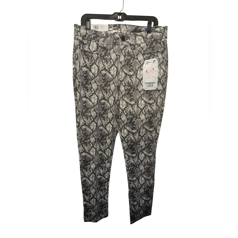 Seven7 Tummyless High Rise Skinny Pants Snake Print Women's Sz 14 NWT MSRP$69